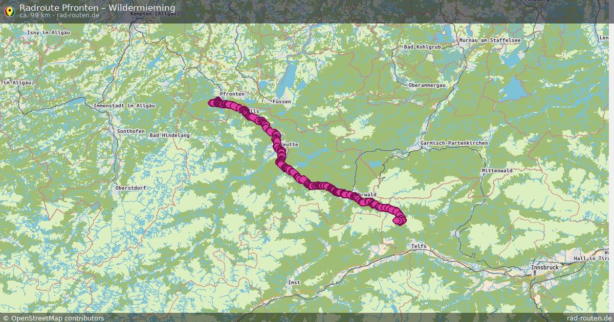 Fahrradroute Pfronten – Wildermieming