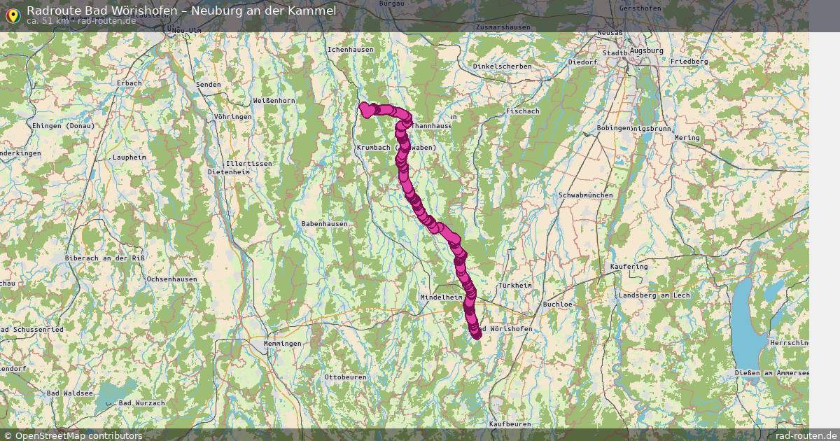 Fahrradroute Bad Wörishofen – Neuburg An Der Kammel (51 km) – Rad-Routen.de