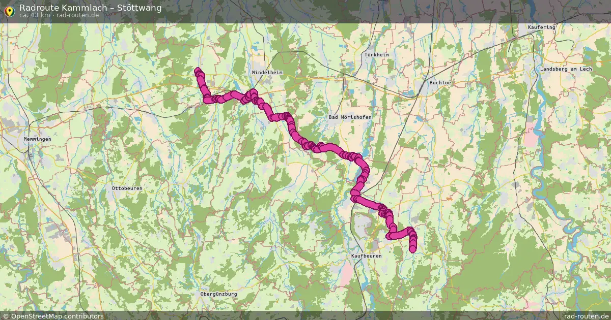 Fahrradroute Kammlach – Stöttwang (43 km) – Rad-Routen.de