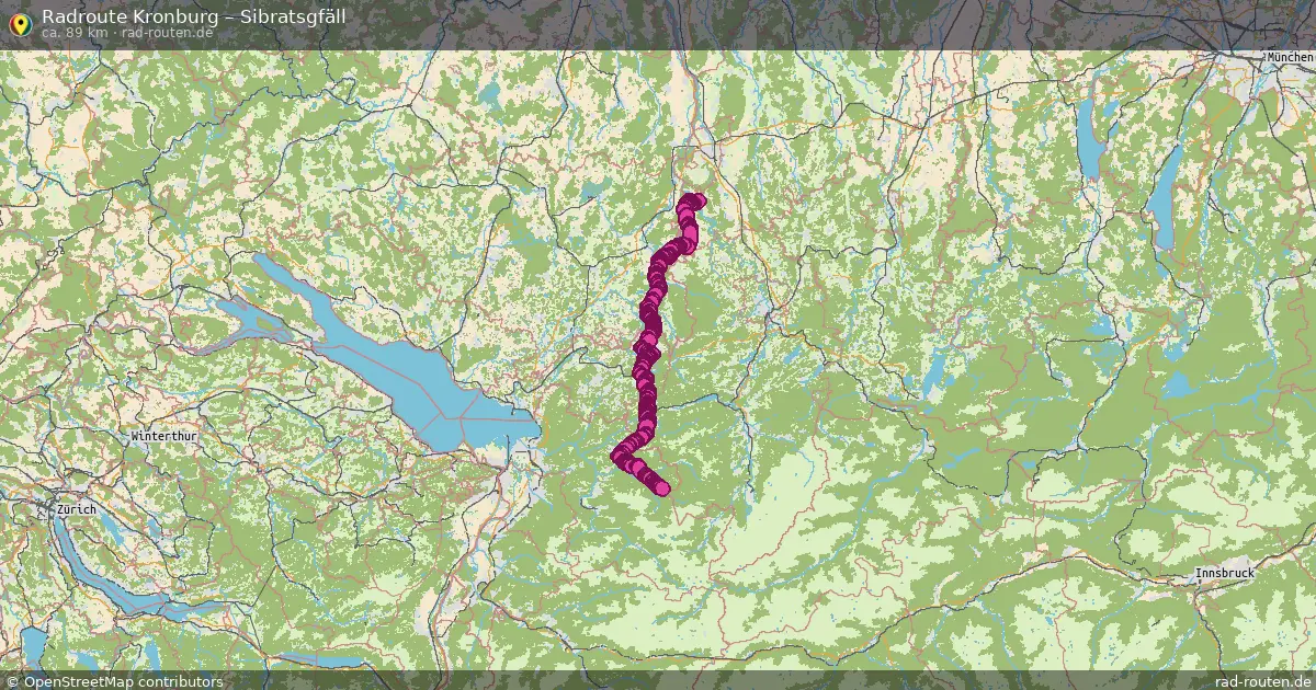 Fahrradroute Kronburg – Sibratsgfäll (89 km) – Rad-Routen.de