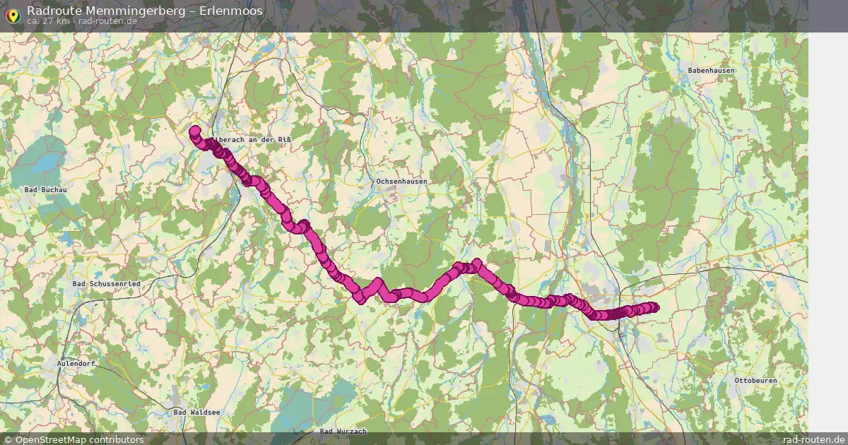 Fahrradroute Memmingerberg – Erlenmoos (27 km) – Rad-Routen.de