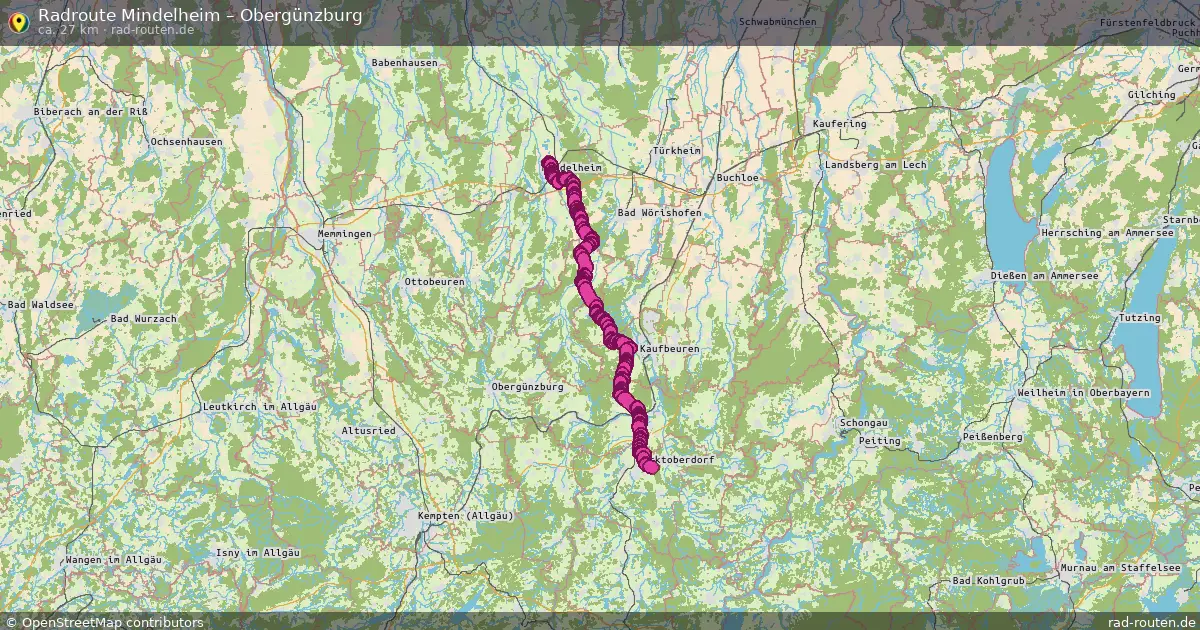 Fahrradroute Mindelheim – Obergünzburg (27 km) – Rad-Routen.de