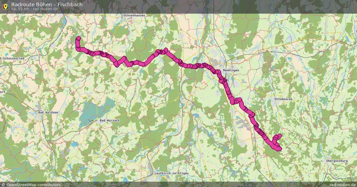 Fahrradroute Böhen – Fischbach (59 km) – Rad-Routen.de