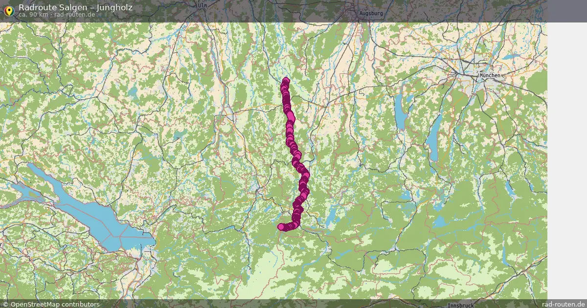 Fahrradroute Salgen – Jungholz (89 km) – Rad-Routen.de