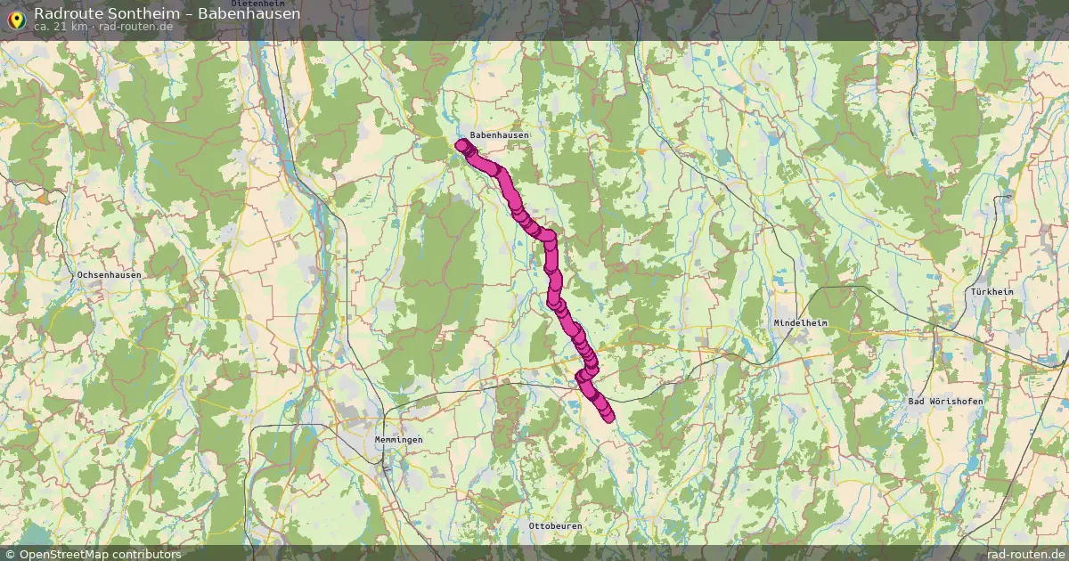 Fahrradroute Sontheim – Babenhausen (21 km) – Rad-Routen.de