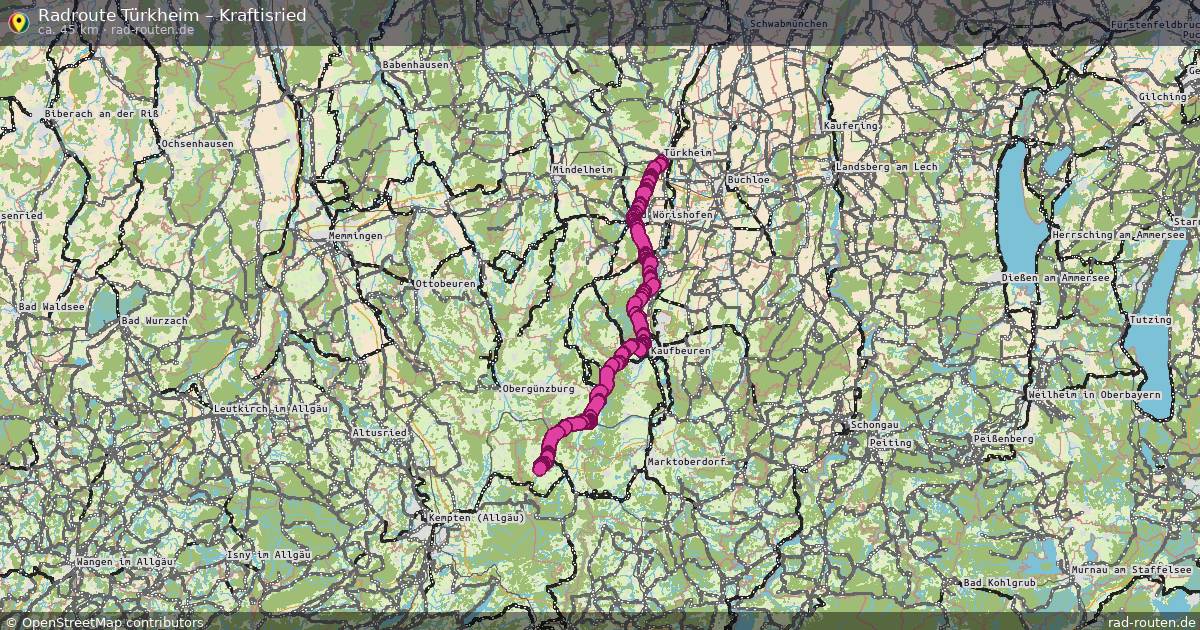 Fahrradroute Türkheim – Kraftisried