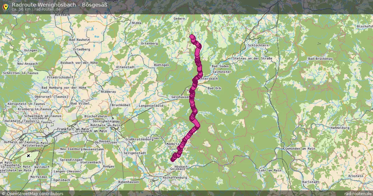 Fahrradroute Wenighösbach – Bösgesäß (56 km) – Rad-Routen.de