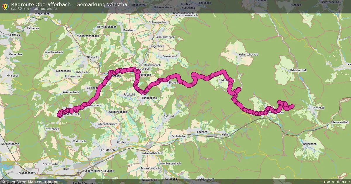 Radtour Oberafferbach – Gemarkung Wiesthal