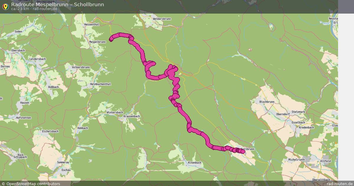 Fahrradroute Mespelbrunn – Schollbrunn