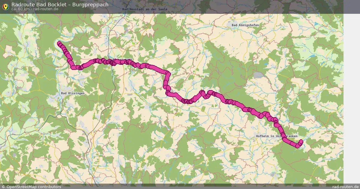Fahrradroute Bad Bocklet – Burgpreppach (60 km) – Rad-Routen.de