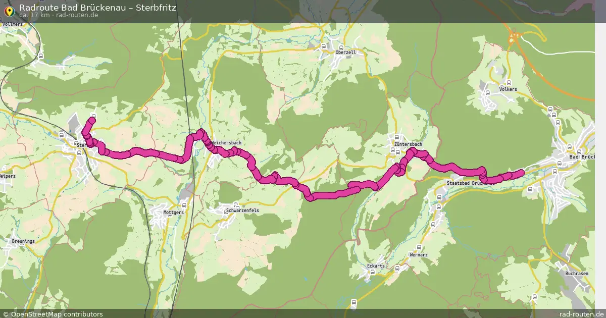 Fahrradroute Bad Brückenau – Sterbfritz (17 km) – Rad-Routen.de