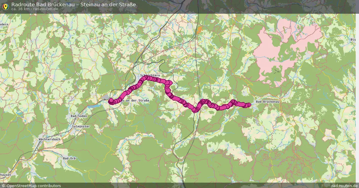 Fahrradroute Bad Brückenau – Steinau An Der Straße (36 km) – Rad-Routen.de