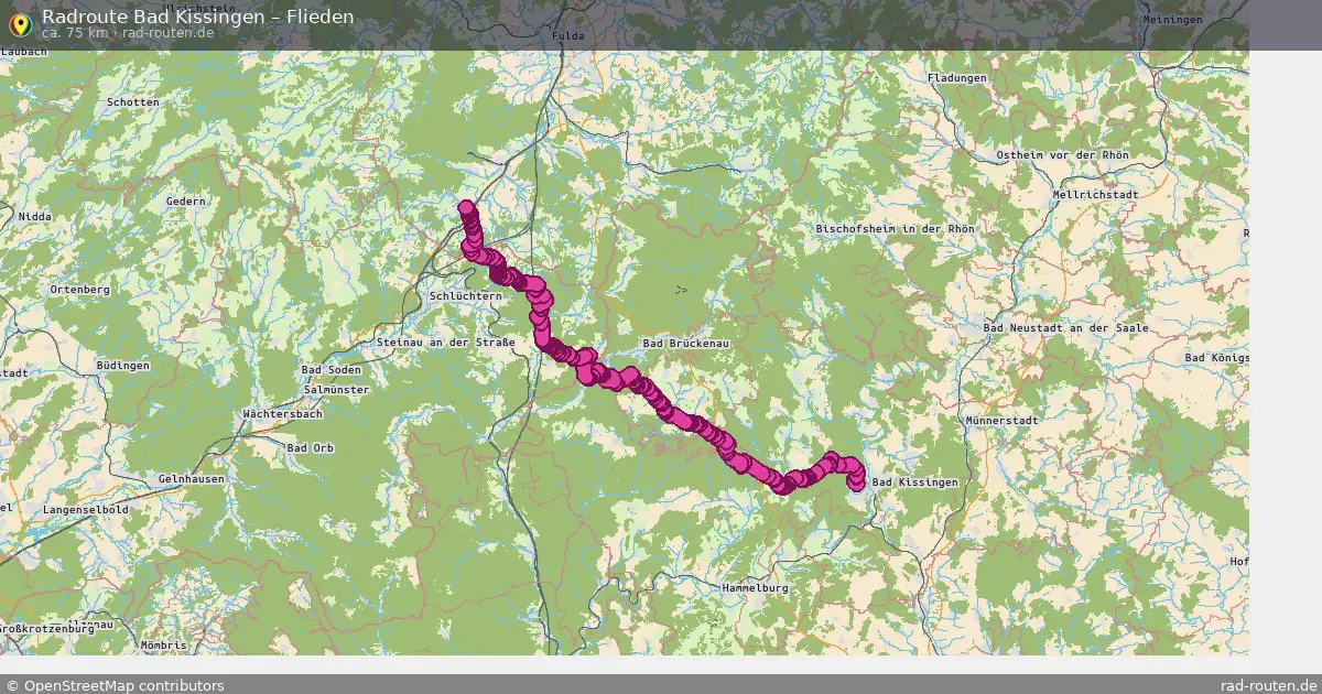 Fahrradroute Bad Kissingen – Flieden (75 km) – Rad-Routen.de