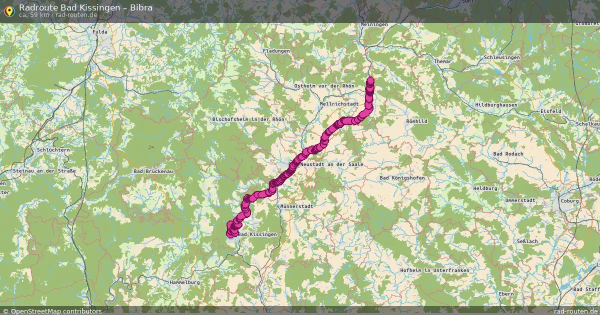 Fahrradroute Bad Kissingen – Bibra (59 km) – Rad-Routen.de