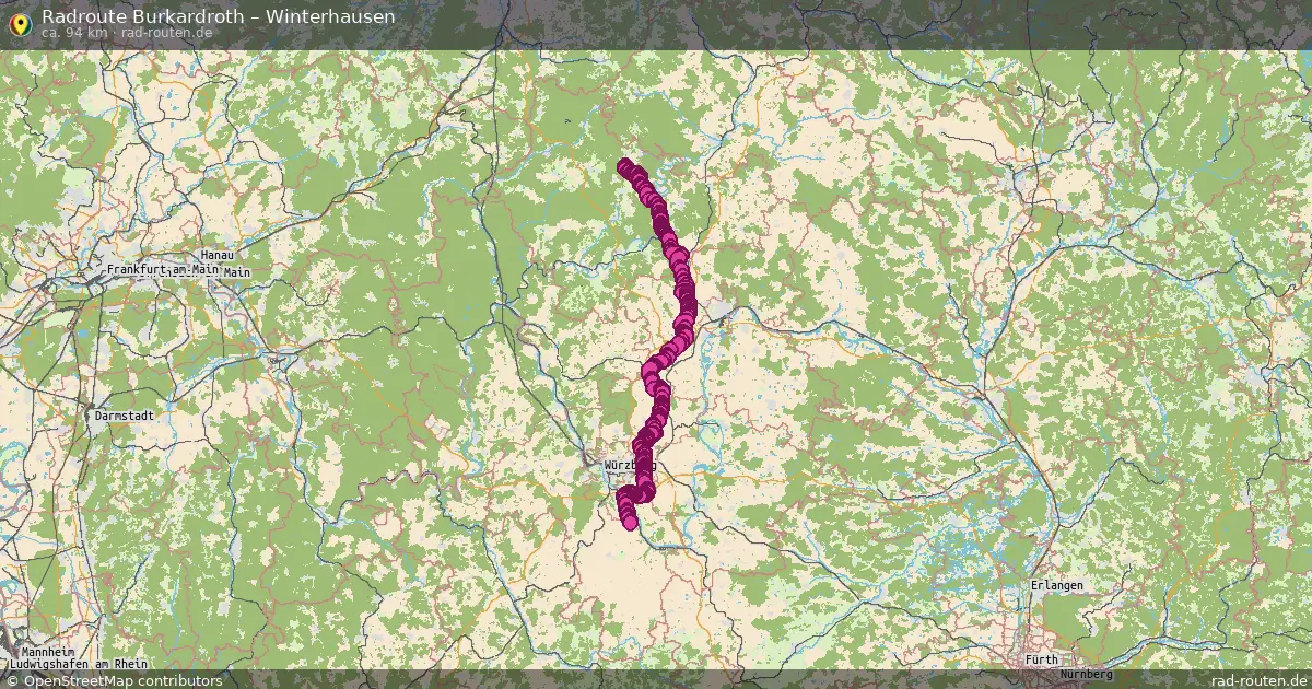 Fahrradroute Burkardroth – Winterhausen (94 km) – Rad-Routen.de