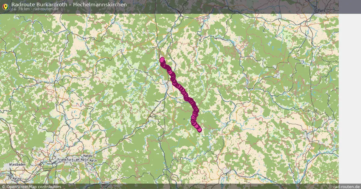 Fahrradroute Burkardroth – Hechelmannskirchen (76 km) – Rad-Routen.de