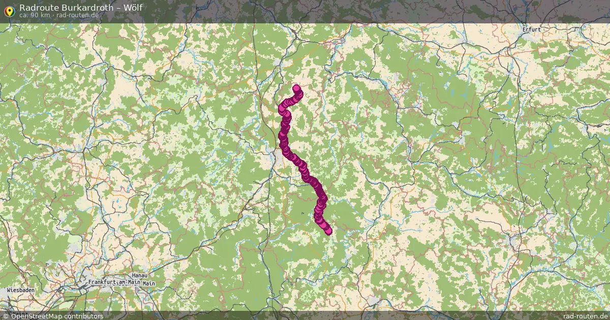 Fahrradroute Burkardroth – Wölf (87 km) – Rad-Routen.de