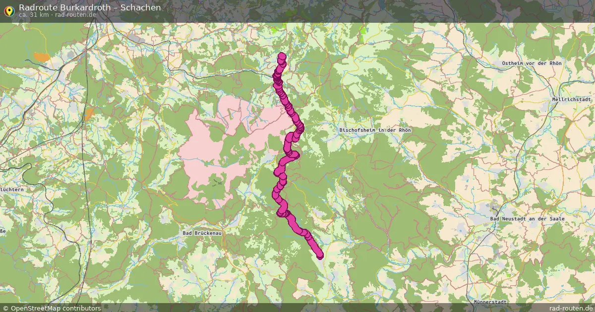 Fahrradroute Burkardroth – Schachen (31 km) – Rad-Routen.de