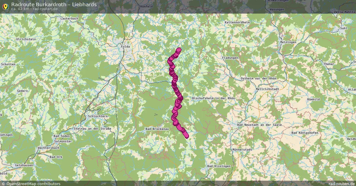 Fahrradroute Burkardroth – Liebhards