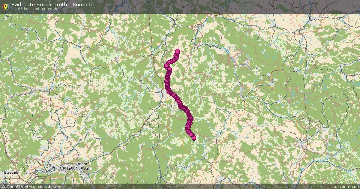 Fahrradroute Burkardroth – Konrode (95 km) – Rad-Routen.de