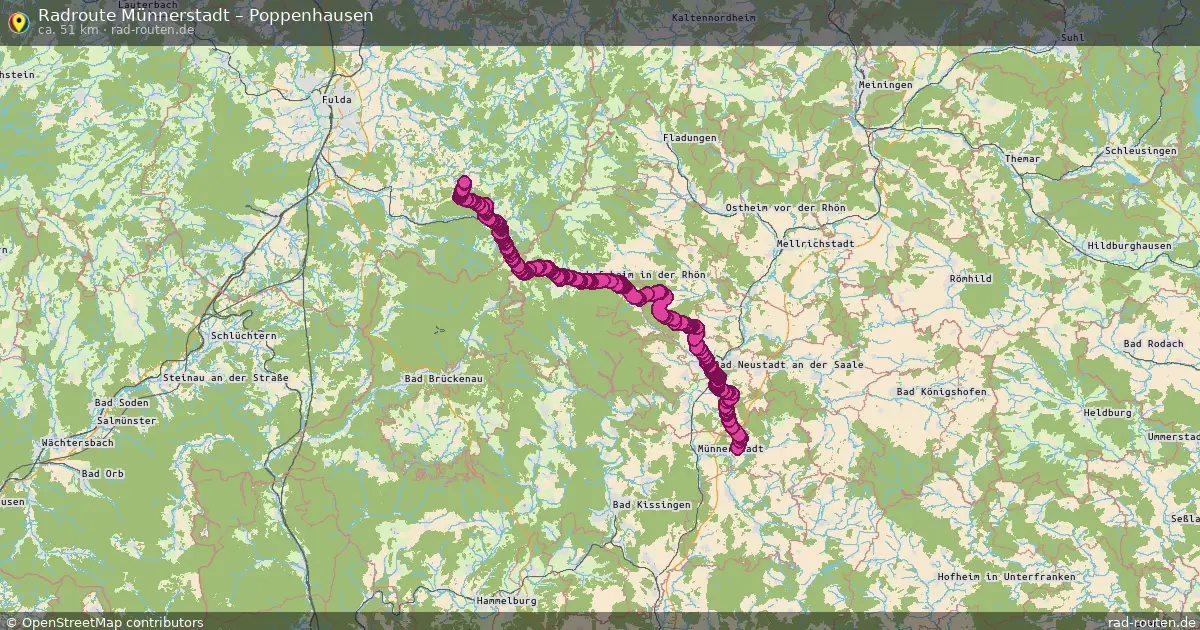 Fahrradroute Münnerstadt – Poppenhausen (51 km) – Rad-Routen.de