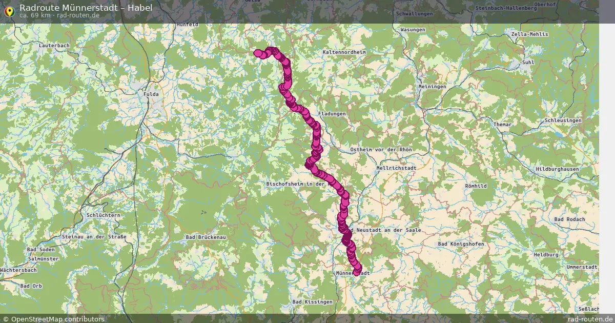 Fahrradroute Münnerstadt – Habel (69 km) – Rad-Routen.de