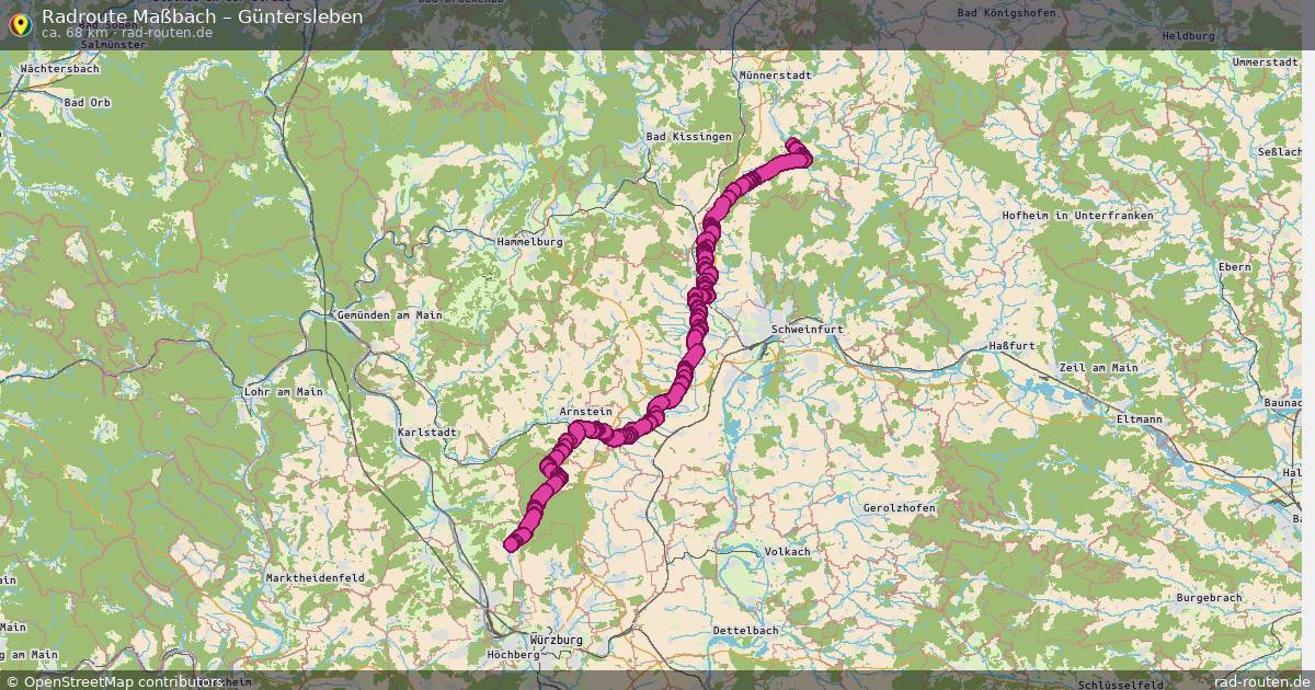 Fahrradroute Maßbach – Güntersleben