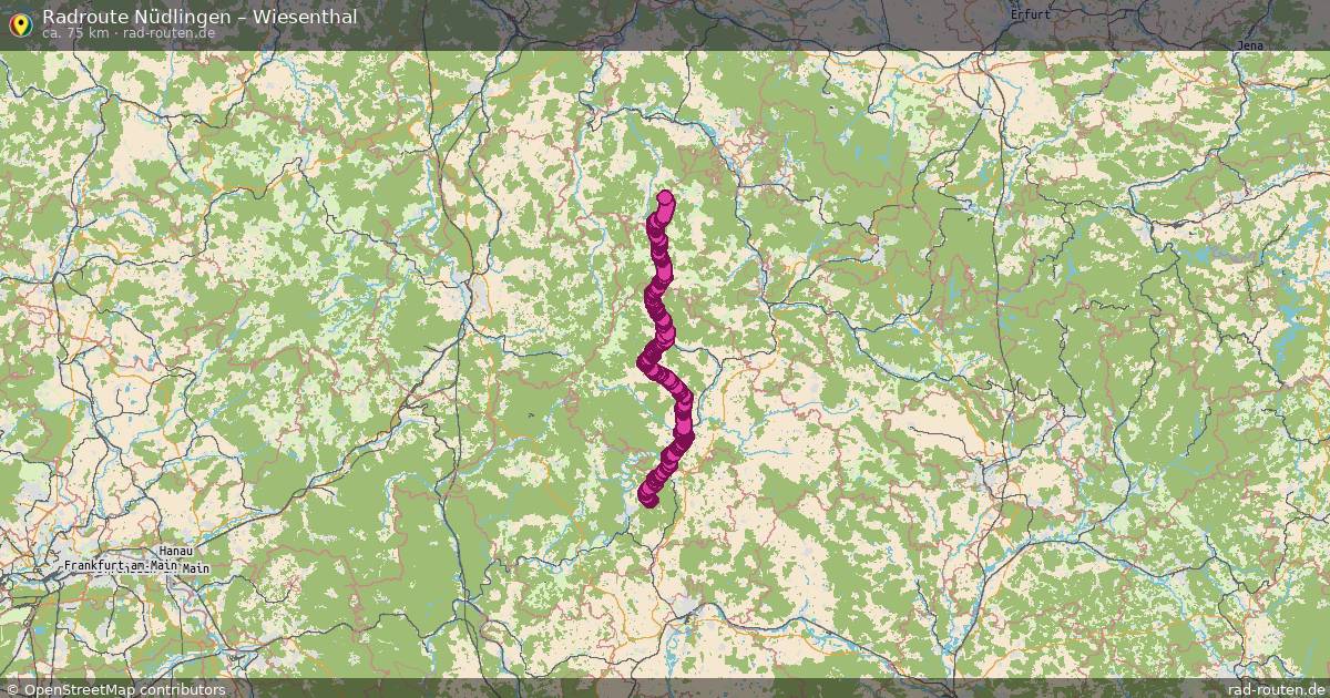 Fahrradroute Nüdlingen – Wiesenthal (75 km) – Rad-Routen.de