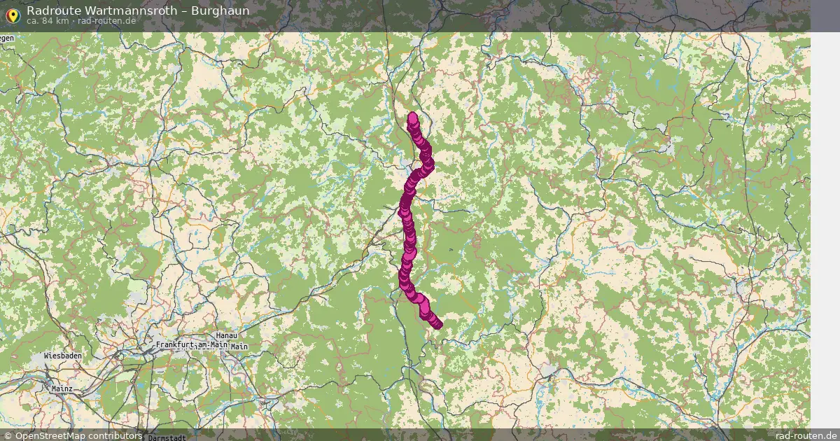 Fahrradroute Wartmannsroth – Burghaun (84 km) – Rad-Routen.de