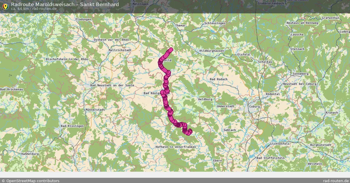 Fahrradroute von Maroldsweisach nach Sankt Bernhard