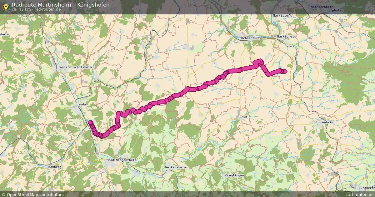 Fahrradroute Martinsheim – Königshofen (43 km) – Rad-Routen.de