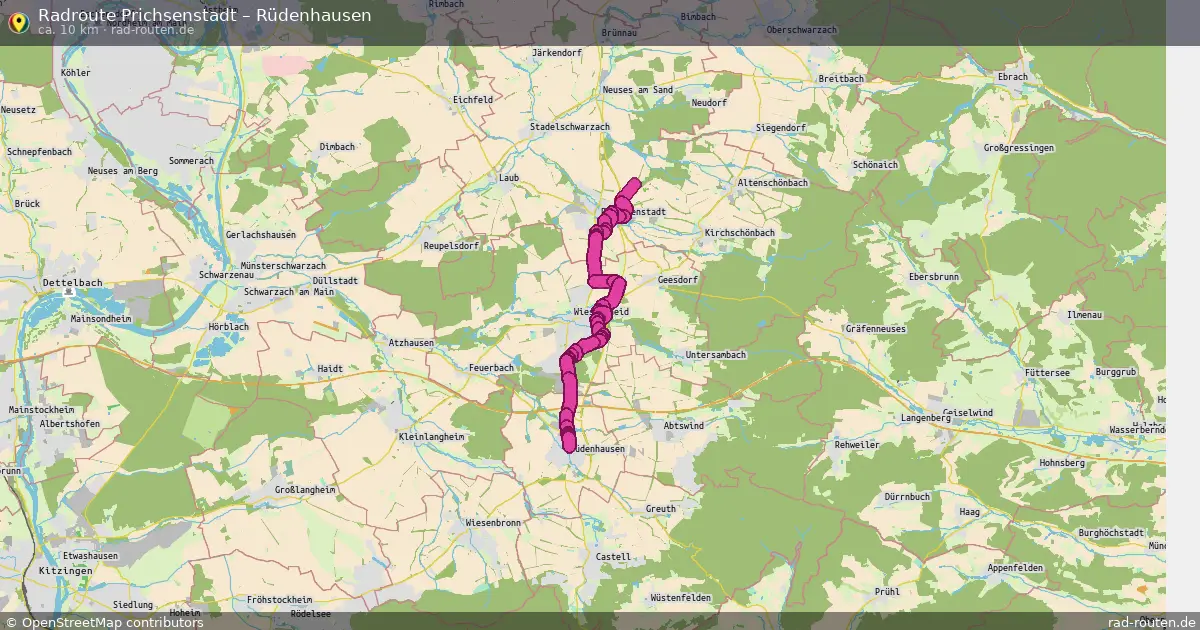 Fahrradroute Prichsenstadt – Rüdenhausen (10 km) – Rad-Routen.de