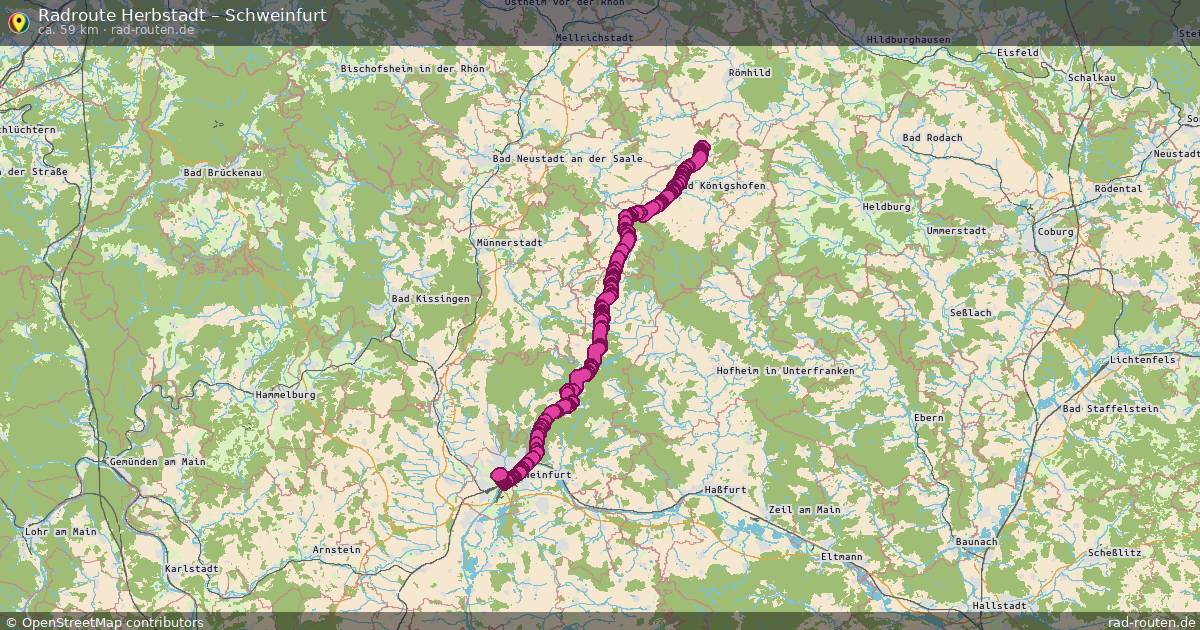 Fahrradroute Herbstadt – Schweinfurt
