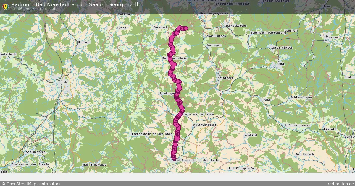 Fahrradroute Bad Neustadt An Der Saale – Georgenzell (66 km) – Rad-Routen.de