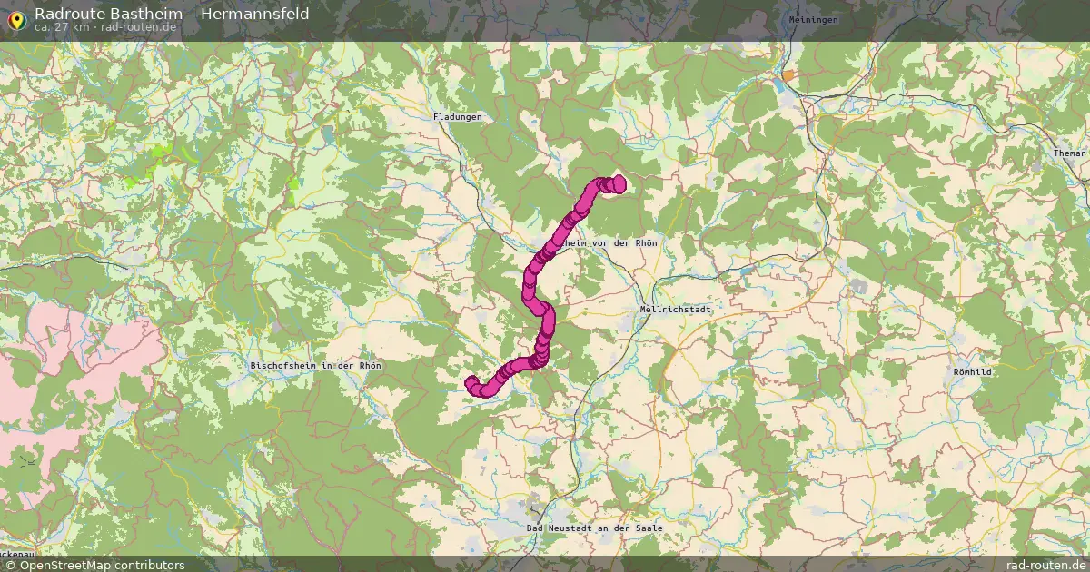 Fahrradroute Bastheim – Hermannsfeld (27 km) – Rad-Routen.de