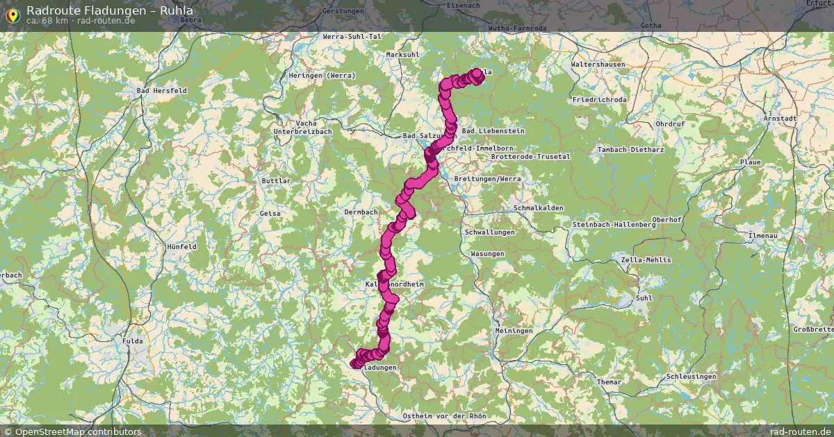 Fahrradroute Fladungen – Ruhla