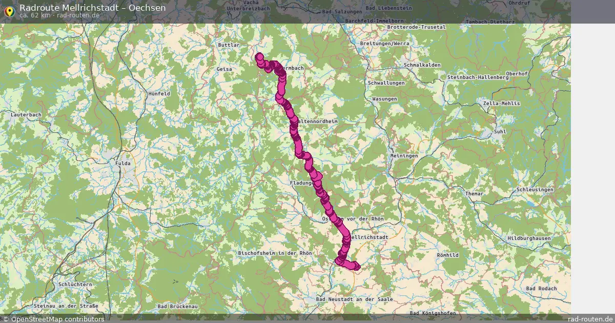 Fahrradroute Mellrichstadt – Oechsen (62 km) – Rad-Routen.de