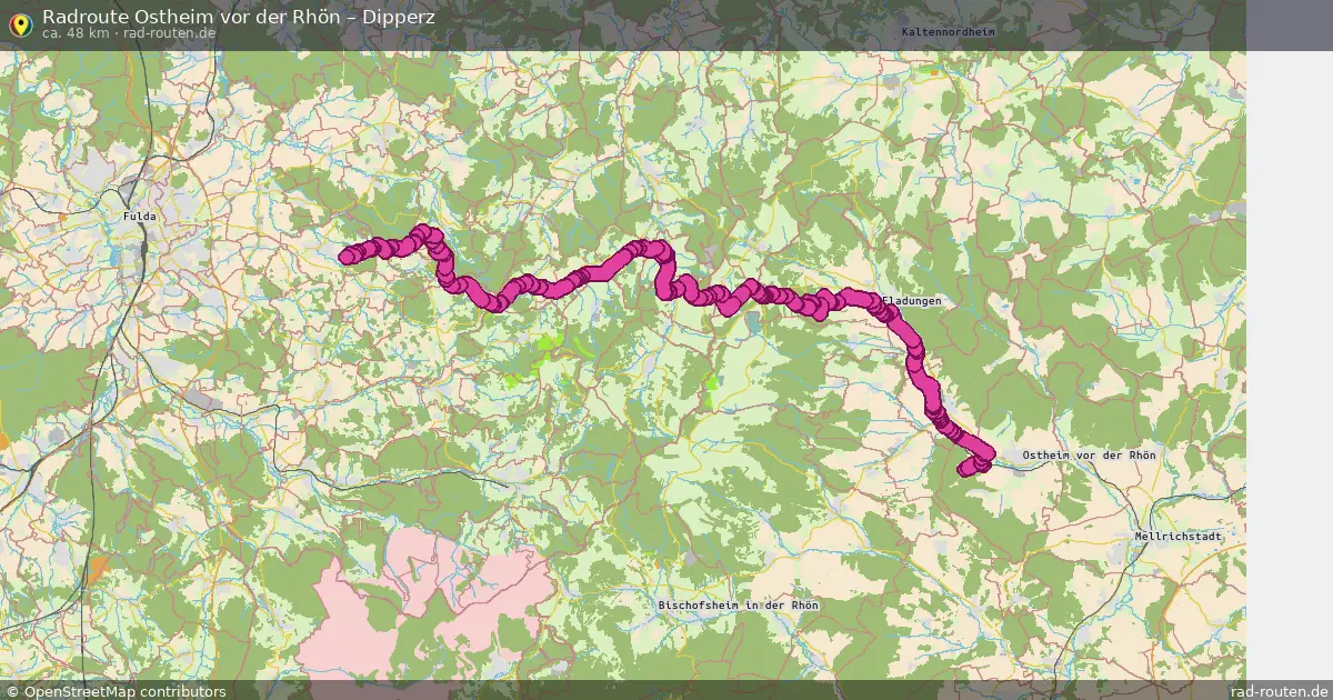 Fahrradroute Ostheim Vor Der Rhön – Dipperz (48 km) – Rad-Routen.de