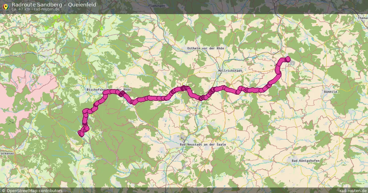 Fahrradroute Sandberg – Queienfeld (47 km) – Rad-Routen.de