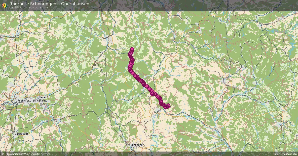 Fahrradroute Schonungen – Obernhausen (88 km) – Rad-Routen.de