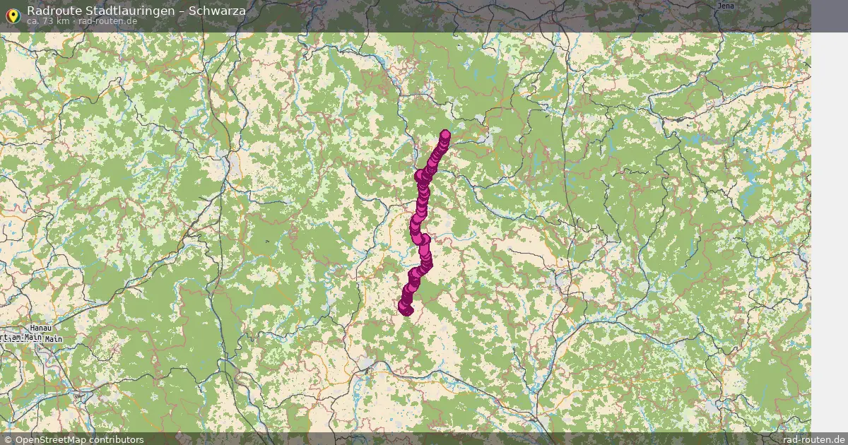 Fahrradroute Stadtlauringen – Schwarza (73 km) – Rad-Routen.de