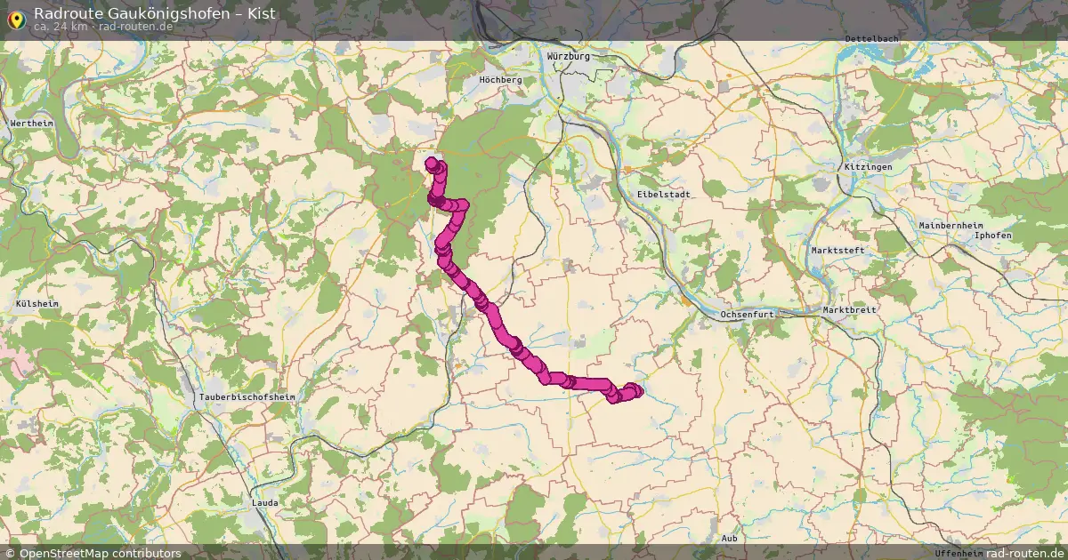 Fahrradroute Gaukönigshofen – Kist (24 km) – Rad-Routen.de