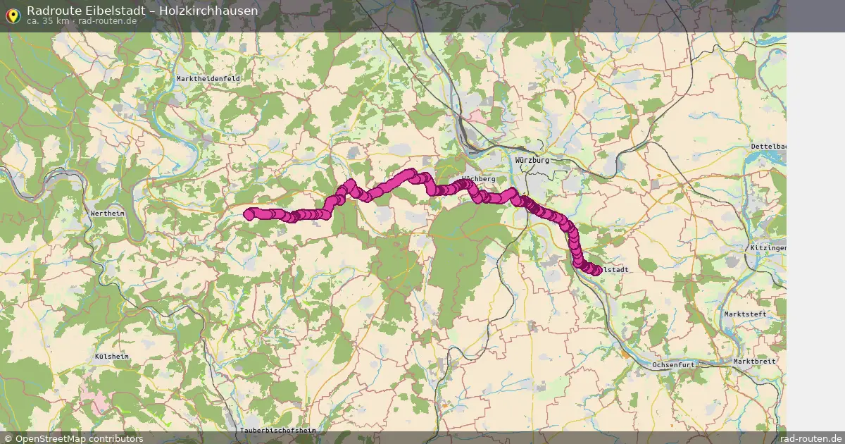 Fahrradroute Eibelstadt – Holzkirchhausen (35 km) – Rad-Routen.de