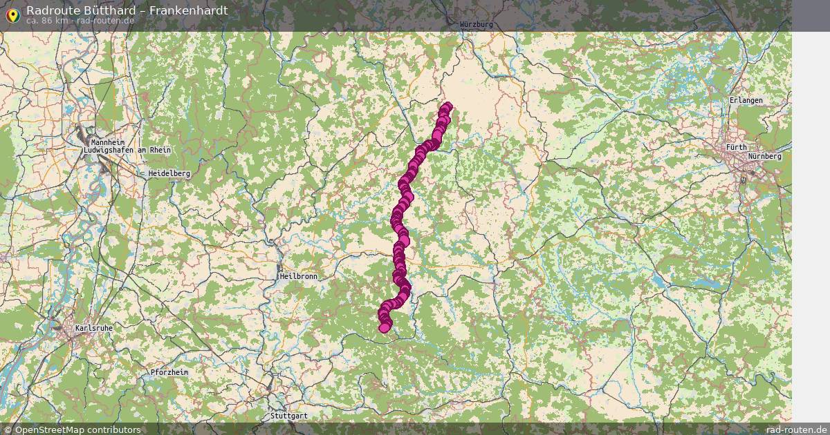 Fahrradroute Bütthard – Bühlertann