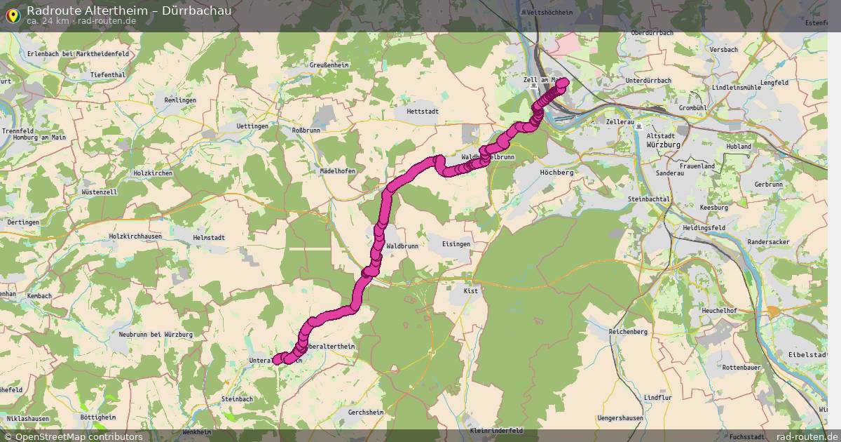 Fahrradroute Altertheim – Dürrbachau