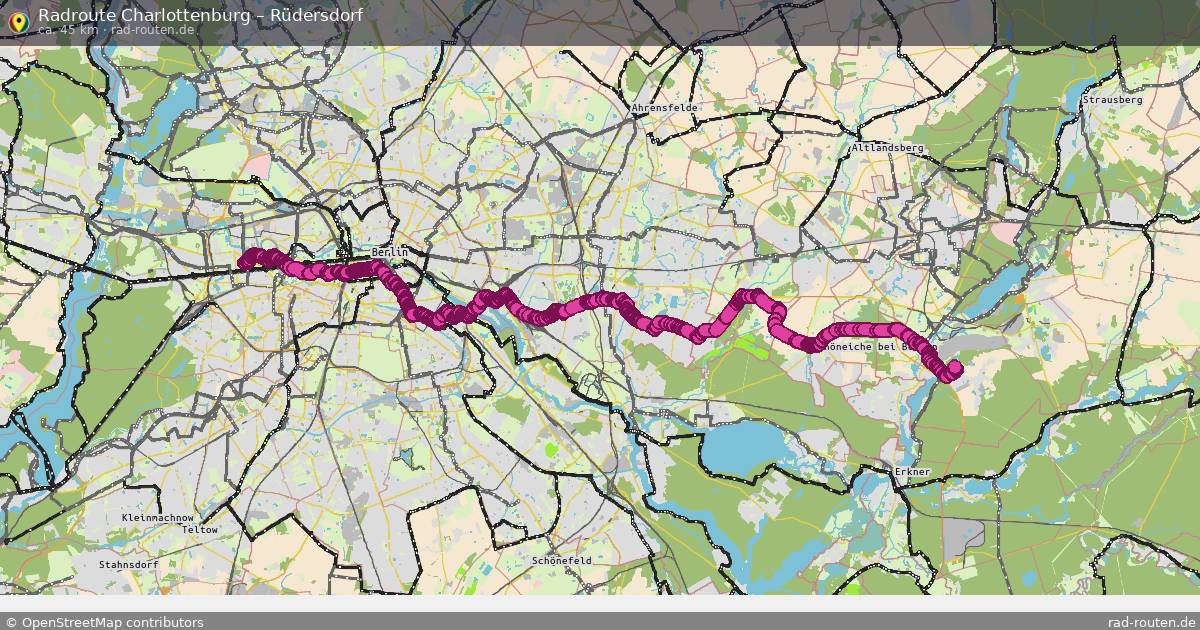 Fahrradroute Charlottenburg – Rüdersdorf (45 km) – Rad-Routen.de