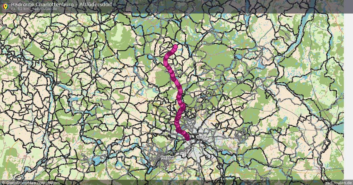Fahrradroute Charlottenburg – Altlüdersdorf (81 km) – Rad-Routen.de