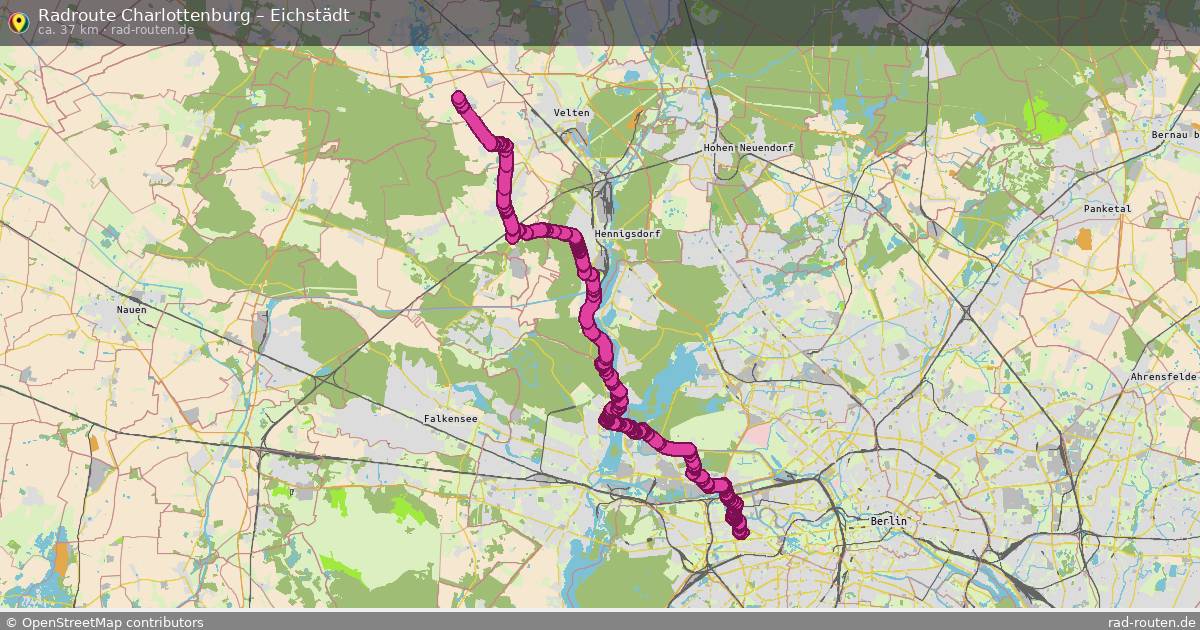 Fahrradroute Charlottenburg – Eichstädt