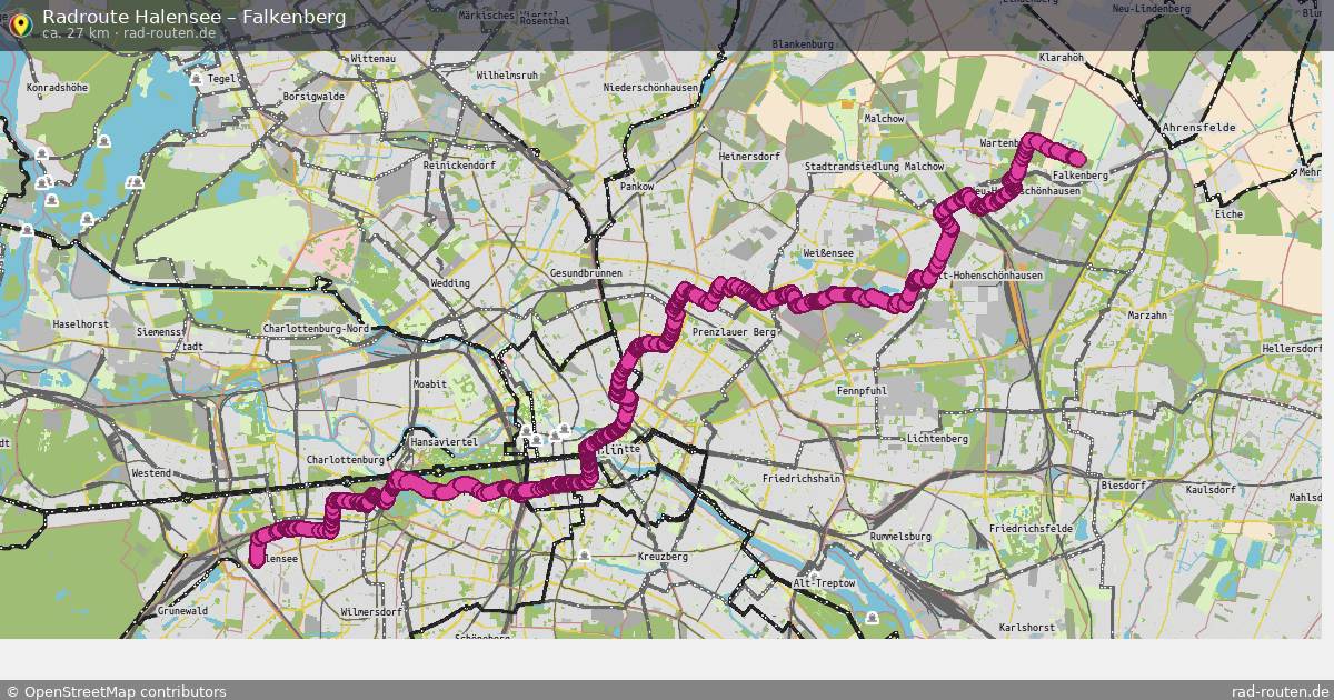 Fahrradroute Halensee – Falkenberg (27 km) – Rad-Routen.de