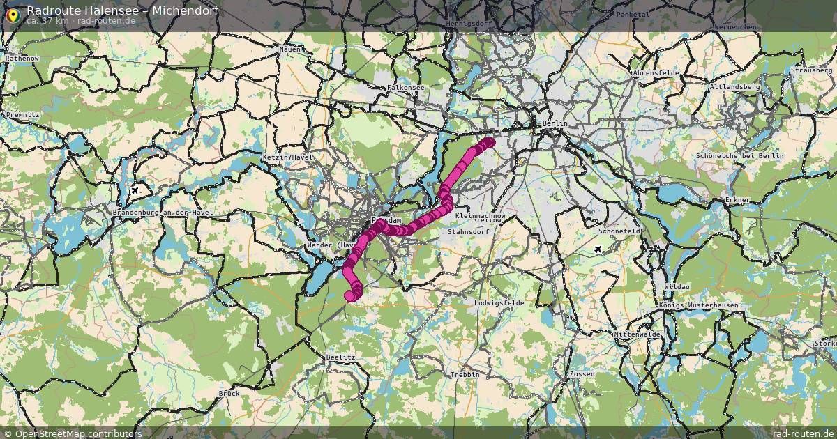 Fahrradroute Halensee – Michendorf (37 km) – Rad-Routen.de